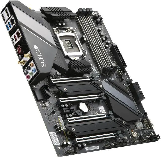 Alt view image 3 of 4 - Supermicro MBD-C9Z490-PGW-O, 10th Gen Intel Core CPU Supported, Wi-Fi, Four PCI-e x16, Two M.2 NVMe, USB 3.2 Gen2