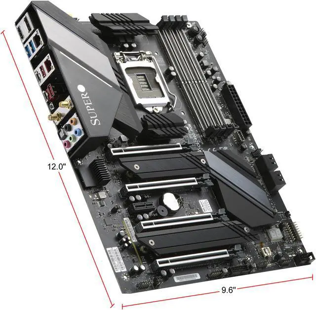 Alt view image 4 of 4 - Supermicro MBD-C9Z490-PGW-O, 10th Gen Intel Core CPU Supported, Wi-Fi, Four PCI-e x16, Two M.2 NVMe, USB 3.2 Gen2