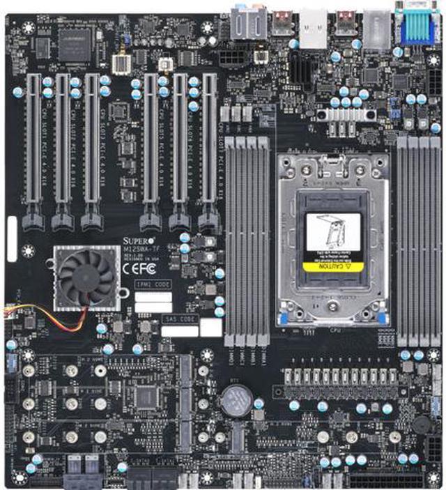 Alt view image 2 of 2 - Supermicro MBD-M12SWA-TF-O AMD Ryzen Threadripper PRO Workstation 5000WX/3000WX Series EATX Motherboard, Up To 64-Core, Socket sWRX8/SP3, WRX80 Chipset, with 8 DDR4 DIMM Slots