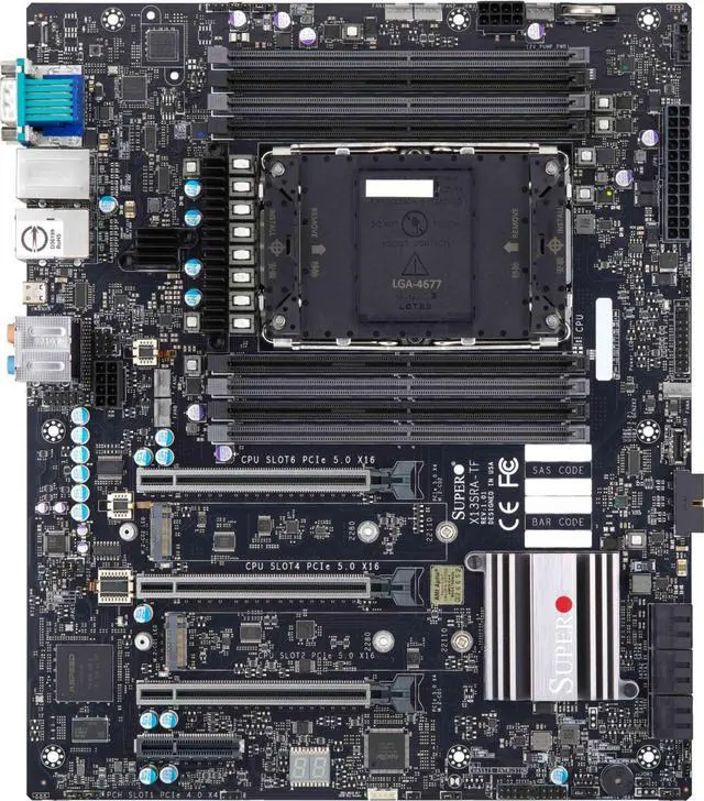 Alt view image 3 of 4 - Supermicro X13SRA-TF Motherboard, Intel® Xeon® W-3400 series, W-2400 series, W-3500 series, W-2500 series . Intel W790.