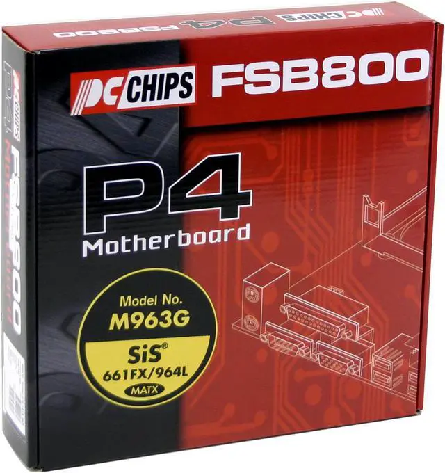 Alt view image 4 of 4 - PC CHIPS M963G V3.2 Socket 478 SiS 661FX Micro ATX Intel Motherboard