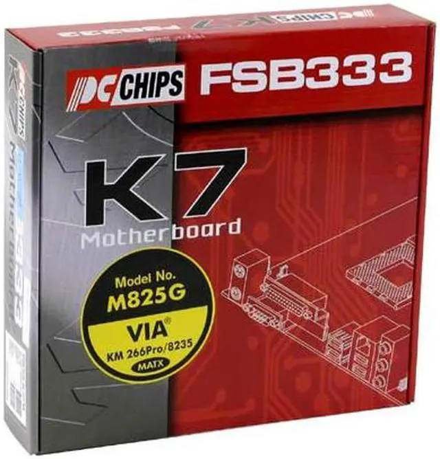 Alt view image 4 of 4 - PC CHIPS M825G (v9.2a) 462(A) VIA KM266Pro Micro ATX AMD Motherboard