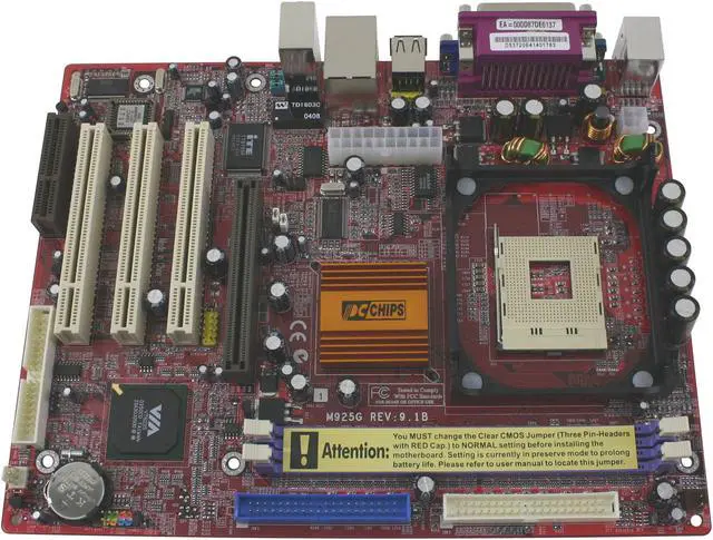 Alt view image 2 of 4 - PC CHIPS M925G V9.1B Socket 478 VIA P4M266A Micro ATX Intel Motherboard
