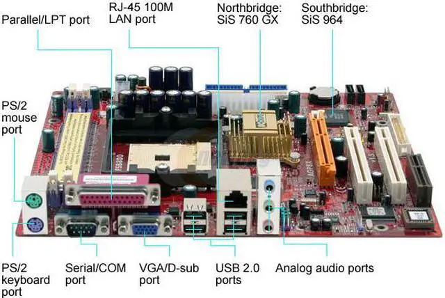 Alt view image 2 of 5 - PC CHIPS M-871G V1.5 754 SiS 760 GX Micro ATX AMD Motherboard