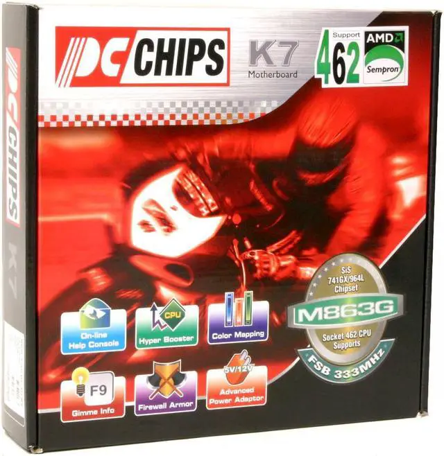 Alt view image 4 of 4 - PC CHIPS M863G V5.1A 462(A) SiS 741GX Micro ATX AMD Motherboard