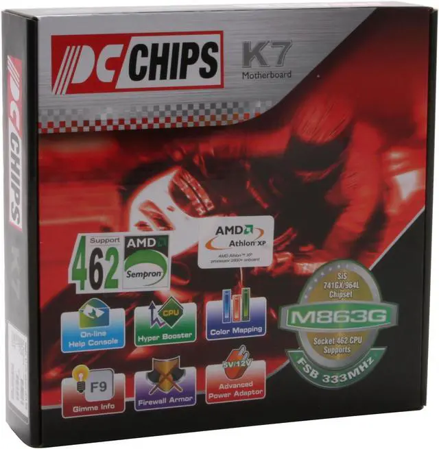 Alt view image 4 of 4 - PC CHIPS M863G V5.1C AMD Athlon XP Mobile 2800+ A (462) SiS 741GX Micro ATX