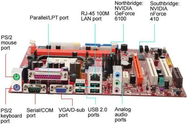 Alt view image 2 of 5 - PC CHIPS A11G V1.0 AM2 NVIDIA GeForce 6100 Micro ATX AMD Motherboard