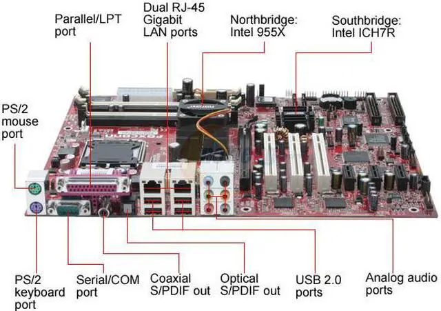 Alt view image 2 of 6 - Foxconn 955X7AA-8EKRS2 LGA 775 Intel 955X ATX Intel Motherboard