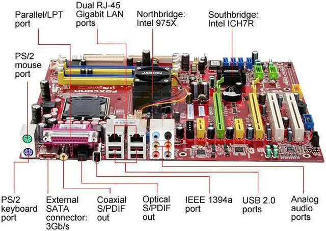 Alt view image 2 of 5 - Foxconn 975X7AA-8EKRS2H LGA 775 Intel 975X ATX Intel Motherboard