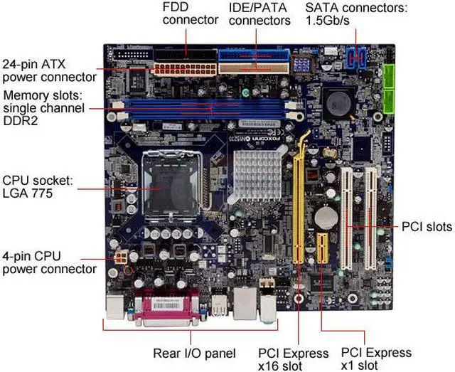 Alt view image 3 of 7 - Foxconn 6627MA-RS2H LGA 775 SiS 662 Micro ATX Intel Motherboard