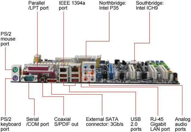 Alt view image 2 of 7 - Foxconn P35A-S LGA 775 Intel P35 ATX Intel Motherboard