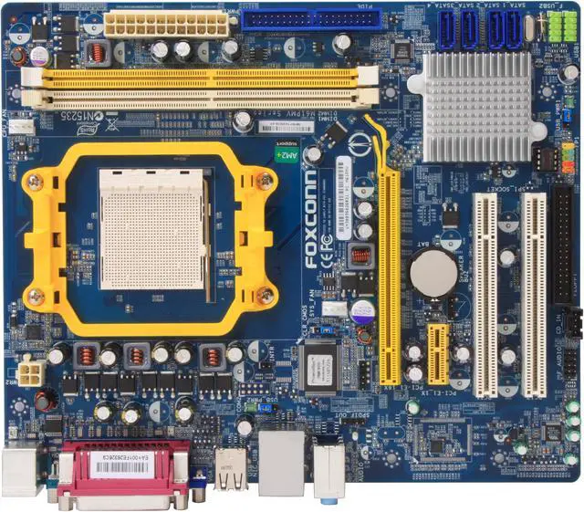 Alt view image 3 of 5 - Foxconn M61PMV AM2+/AM2 NVIDIA GeForce 6100 Micro ATX AMD Motherboard