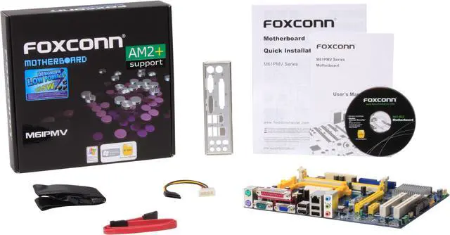 Alt view image 5 of 5 - Foxconn M61PMV AM2+/AM2 NVIDIA GeForce 6100 Micro ATX AMD Motherboard