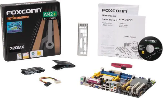 Alt view image 5 of 5 - Foxconn 720MX AM2+/AM2 NVIDIA nForce 720a Micro ATX AMD Motherboard