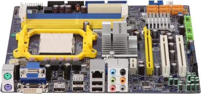 Alt view image 2 of 5 - Foxconn A7GM-S 2.0 AM2+ / AM3 Ready AMD 780G HDMI Micro ATX AMD Motherboard