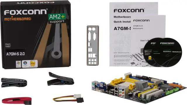 Alt view image 5 of 5 - Foxconn A7GM-S 2.0 AM2+ / AM3 Ready AMD 780G HDMI Micro ATX AMD Motherboard