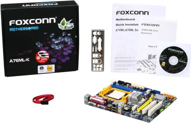 Alt view image 5 of 5 - Foxconn A76ML-K AM3 Ready / AM2+ / AM2 AMD 760G Micro ATX AMD Motherboard