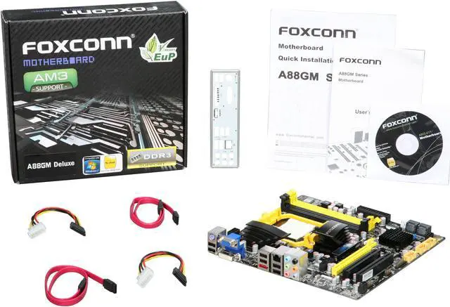 Alt view image 5 of 5 - Foxconn A88GM Deluxe AM3 AMD 880G HDMI Micro ATX AMD Motherboard