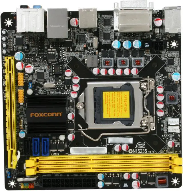 Alt view image 3 of 5 - Foxconn H67S LGA 1155 Intel H67 HDMI Mini ITX Intel Motherboard