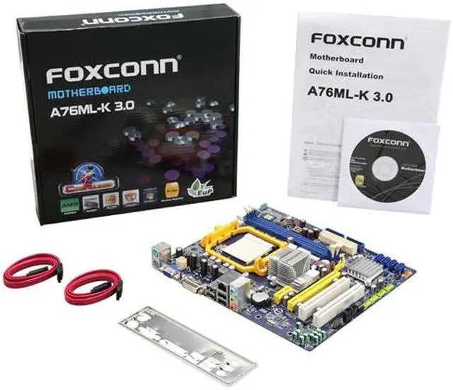 Alt view image 5 of 5 - Foxconn A76ML-K 3.0 AM3 AMD 760G + SB710 Micro ATX AMD Motherboard