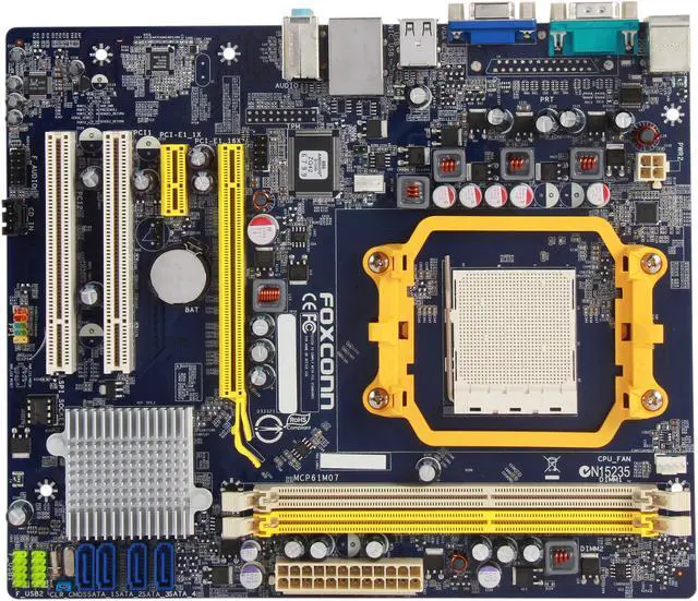 Alt view image 3 of 5 - Foxconn M61PML-K AM3 NVIDIA MCP61P Micro ATX AMD Motherboard