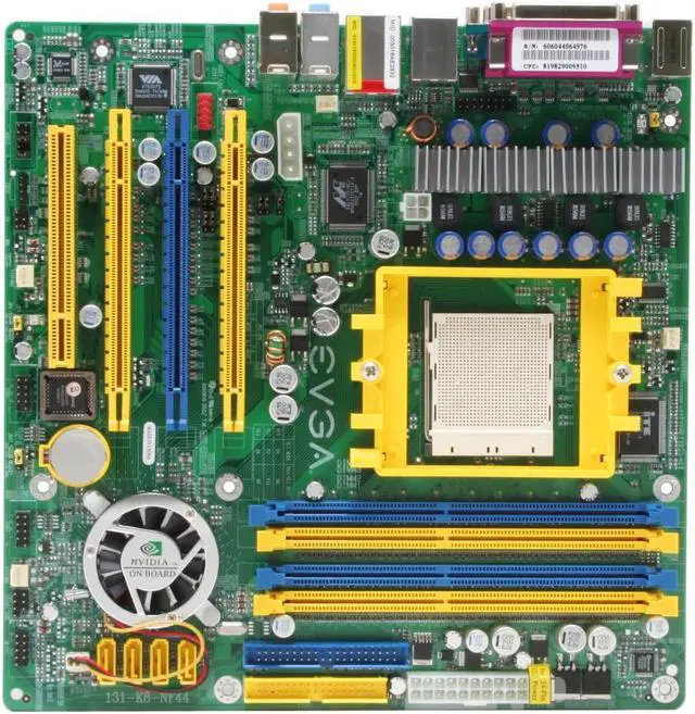 Alt view image 3 of 5 - EVGA 131-K8-NF44-AX 939 NVIDIA nForce4 SLI Micro ATX AMD Motherboard
