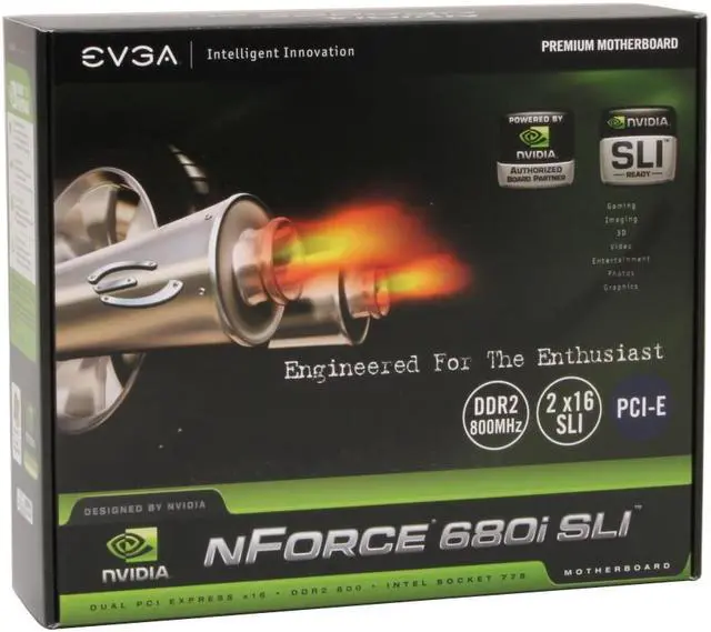 Alt view image 10 of 10 - EVGA 122-CK-NF68-AR LGA 775 NVIDIA nForce 680i SLI ATX Intel Motherboard
