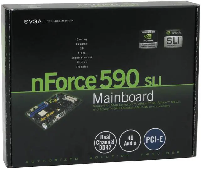 Alt view image 7 of 7 - EVGA 122-M2-NF59-TR AM2 NVIDIA nForce 590 SLI MCP ATX AMD Motherboard