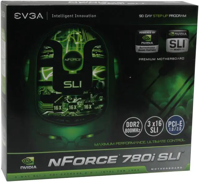 Alt view image 6 of 6 - EVGA 132-CK-NF78-A1 LGA 775 NVIDIA nForce 780i SLI ATX Intel Motherboard