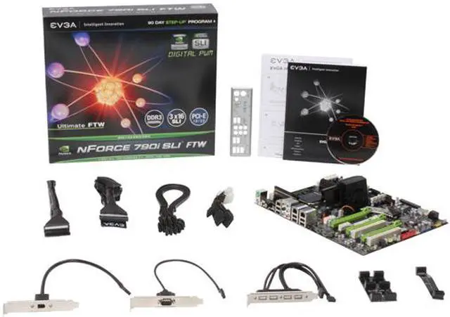 Alt view image 6 of 6 - EVGA 132-YW-E180-A1 LGA 775 NVIDIA nForce 790i SLI ATX Intel Motherboard