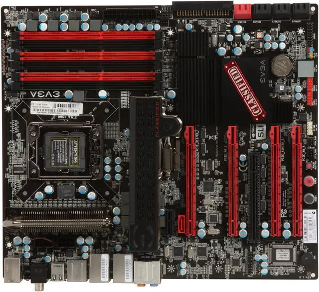 Alt view image 3 of 5 - EVGA E760 CLASSIFIED "Overclocker's Pick" 3-Way SLI + PhysX 1366 Intel X58 EATX Intel Motherboard