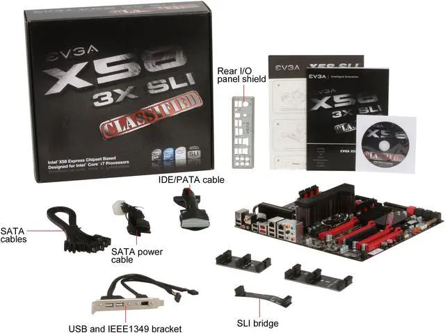Alt view image 5 of 5 - EVGA E760 CLASSIFIED "Overclocker's Pick" 3-Way SLI + PhysX 1366 Intel X58 EATX Intel Motherboard