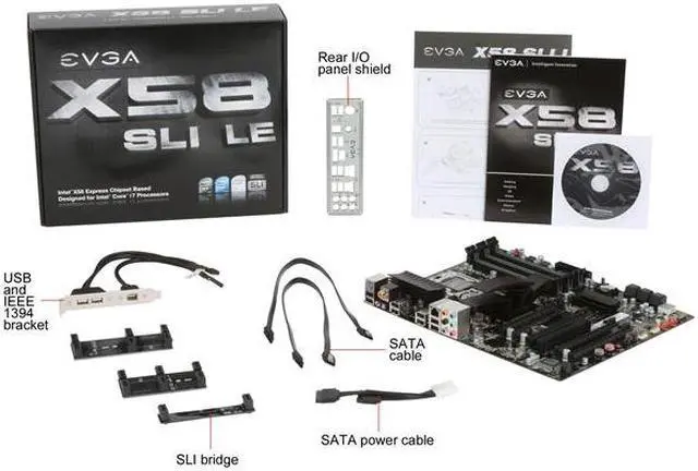 Alt view image 5 of 5 - EVGA 141-BL-E757-TR LGA 1366 Intel X58 ATX X58 SLI LE Intel Motherboard