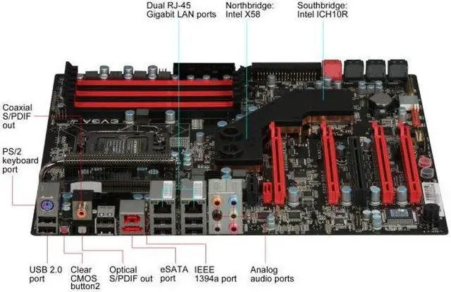 Alt view image 2 of 3 - EVGA 141-BL-E769-A1 LGA 1366 Intel X58 Extended ATX SLI Classified Hydro Copper Intel Motherboard