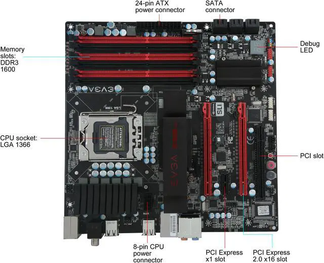 Alt view image 3 of 5 - EVGA 121-BL-E756-TR LGA 1366 Intel X58 Micro ATX SLI Micro Intel Motherboard