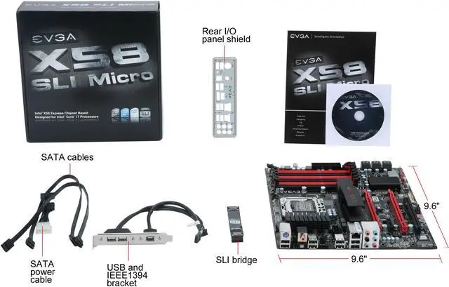 Alt view image 5 of 5 - EVGA 121-BL-E756-TR LGA 1366 Intel X58 Micro ATX SLI Micro Intel Motherboard
