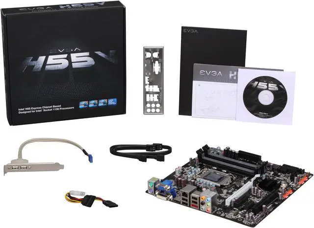 Alt view image 5 of 5 - EVGA H55V 111-CD-E630-TR LGA 1156 Intel H55 HDMI Micro ATX Intel Motherboard