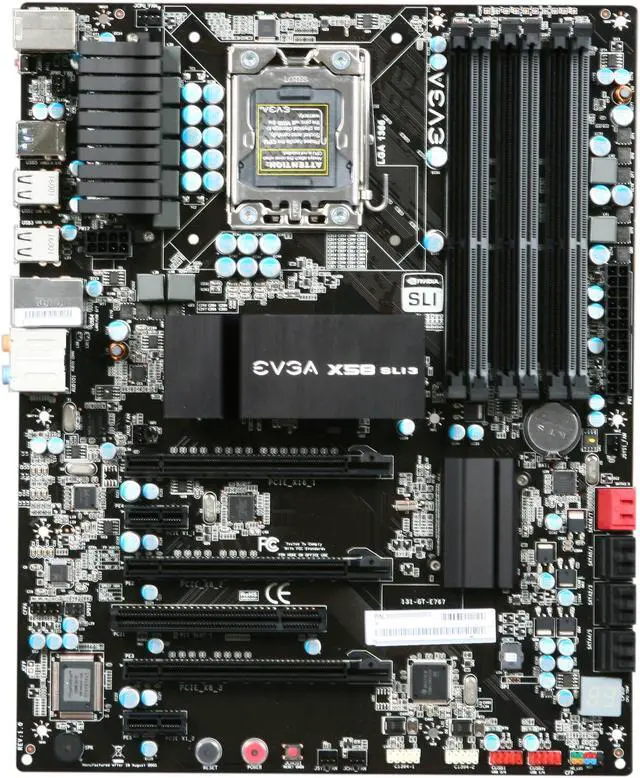 Alt view image 3 of 5 - EVGA 131-GT-E767-TR LGA 1366 Intel X58 SLI 3 SATA 6Gb/s USB 3.0 ATX Intel Motherboard
