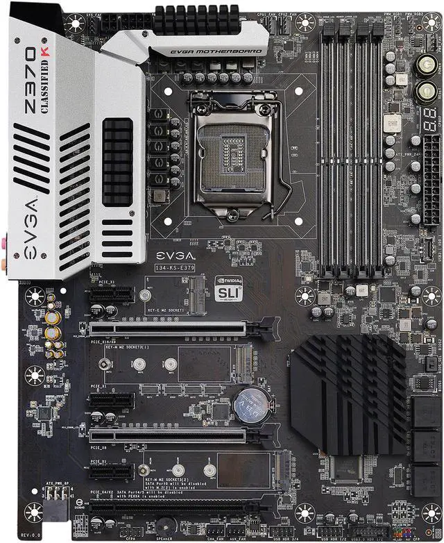 Main image of EVGA Z370 Classified K, 134-KS-E379-KR, LGA 1151, Intel Z370, HDMI, SATA 6Gb/s, USB 3.1, USB 3.0, ATX, Intel Motherboard