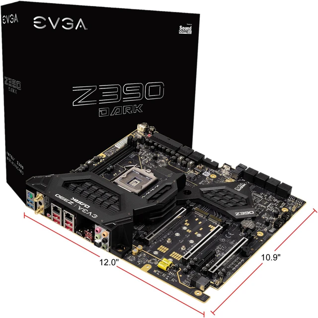 Alt view image 9 of 9 - EVGA Z390 DARK, 131-CS-E399-KR, LGA 1151, Intel Z390, SATA 6Gb/s, USB 3.1, M.2, U.2, EATX, Intel Motherboard