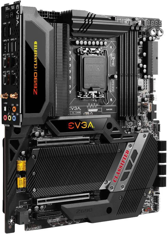Alt view image 2 of 9 - EVGA Z690 CLASSIFIED, 121-AL-E698-KR, LGA 1700, Intel Z690, PCIe Gen5, SATA 6Gb/s, 2.5Gb/s LAN, WiFi6E/BT5.2, USB 3.2 Gen2x2, M.2, EATX, Intel Motherboard