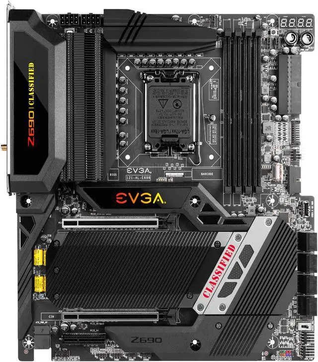 Alt view image 3 of 9 - EVGA Z690 CLASSIFIED, 121-AL-E698-KR, LGA 1700, Intel Z690, PCIe Gen5, SATA 6Gb/s, 2.5Gb/s LAN, WiFi6E/BT5.2, USB 3.2 Gen2x2, M.2, EATX, Intel Motherboard