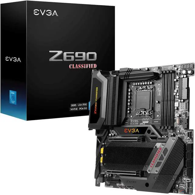 Alt view image 9 of 9 - EVGA Z690 CLASSIFIED, 121-AL-E698-KR, LGA 1700, Intel Z690, PCIe Gen5, SATA 6Gb/s, 2.5Gb/s LAN, WiFi6E/BT5.2, USB 3.2 Gen2x2, M.2, EATX, Intel Motherboard