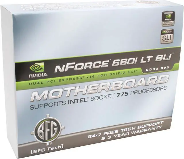 Alt view image 7 of 7 - BFG Tech BFGRINF680iLTS LGA 775 NVIDIA nForce 680i LT SLI ATX Intel Motherboard