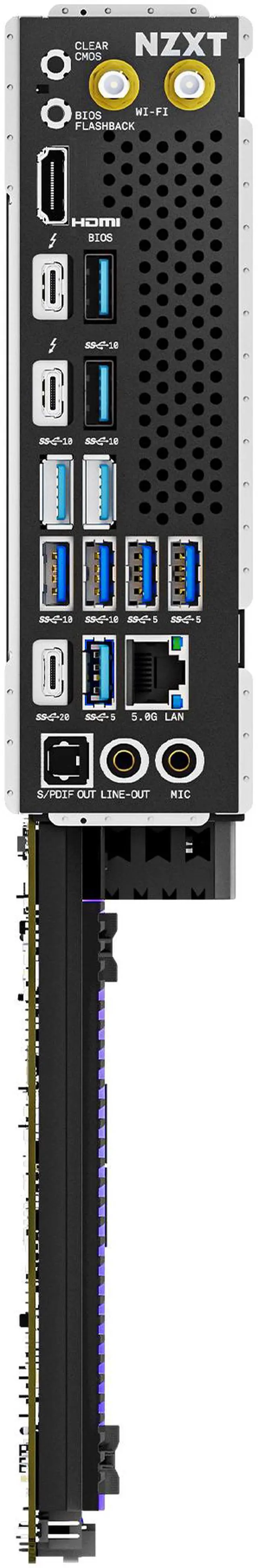 Alt view image 4 of 9 - NZXT N9 Z890 - Intel Z890 LGA 1851 ATX Gaming Motherboard for Core Ultra (Series 2) - 20+1+1, DDR5, 5x M.2, PCIe 5.0, Wi-Fi 7, 5GbE, Thunderbolt 4 - RGB, Full-Metal Cover - Black