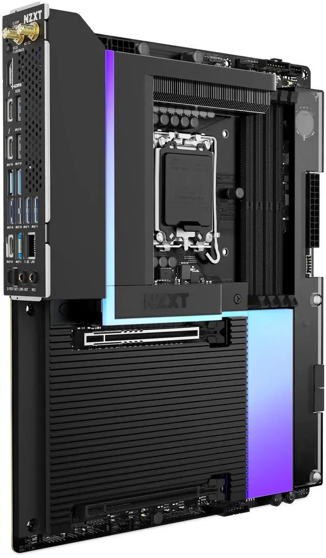 Alt view image 6 of 9 - NZXT N9 Z890 - Intel Z890 LGA 1851 ATX Gaming Motherboard for Core Ultra (Series 2) - 20+1+1, DDR5, 5x M.2, PCIe 5.0, Wi-Fi 7, 5GbE, Thunderbolt 4 - RGB, Full-Metal Cover - Black