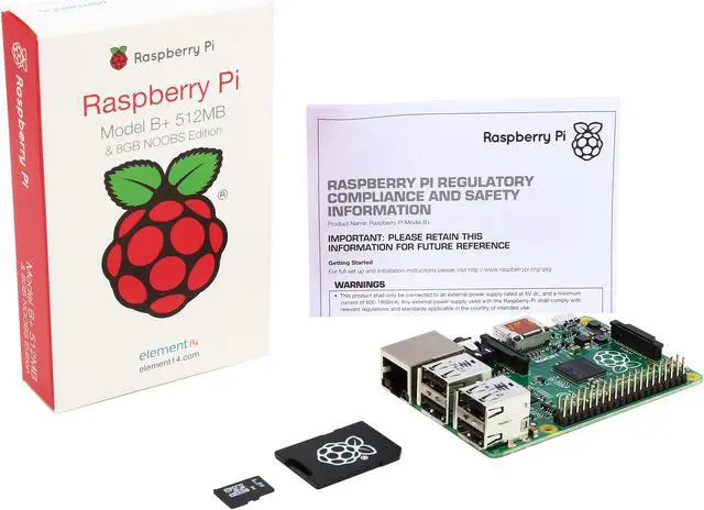 Alt view image 5 of 5 - Raspberry Pi B+ With 8GB microSD Card w/ SD Adapter / NOOBS Software (83-16318)