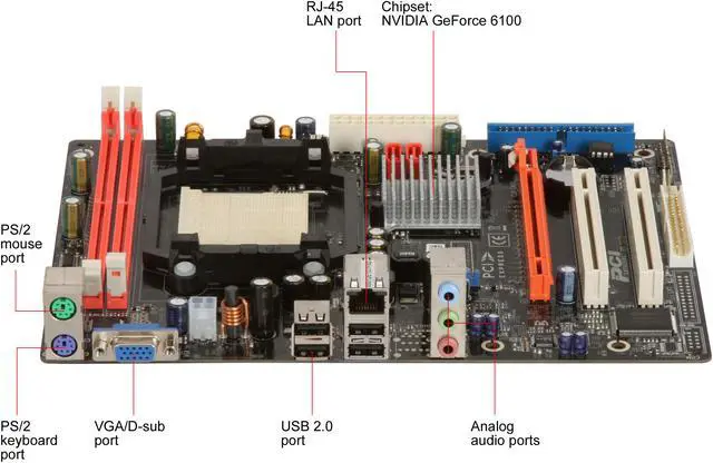 Alt view image 2 of 5 - ZOTAC GF6100-C-E AM2 NVIDIA GeForce 6100 Micro ATX AMD Motherboard