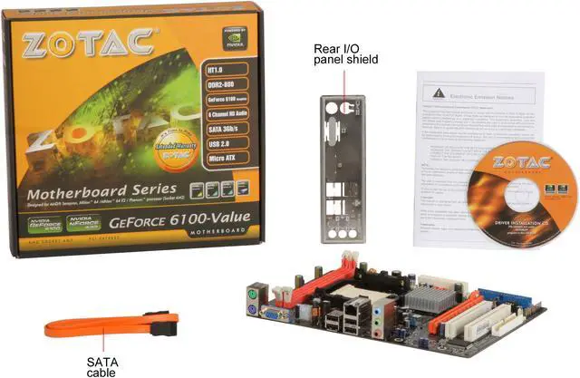 Alt view image 5 of 5 - ZOTAC GF6100-C-E AM2 NVIDIA GeForce 6100 Micro ATX AMD Motherboard