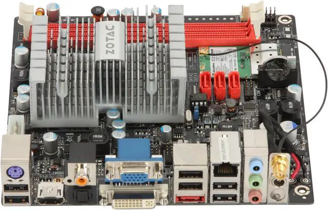 Alt view image 2 of 5 - ZOTAC IONITX-A-U Atom 330 1.6GHz Dual-Core NVIDIA ION Mini ITX Motherboard / CPU Combo